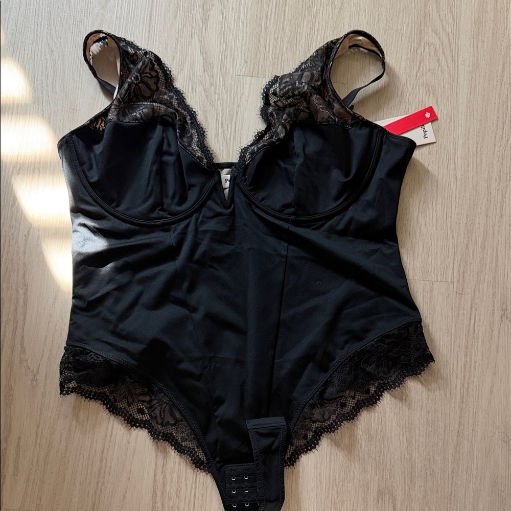 Elegant Black Lace Bodysuit